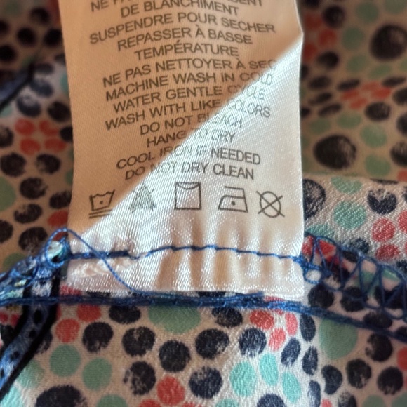 Artisan Ny Blue Red Geometric Abstract Modern Print Top Women's Size Ext… - Picture 13 of 13